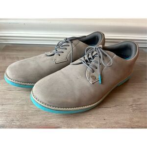 G/Fore Gallivanter Suede Golf Shoes light grey/blue, size 10